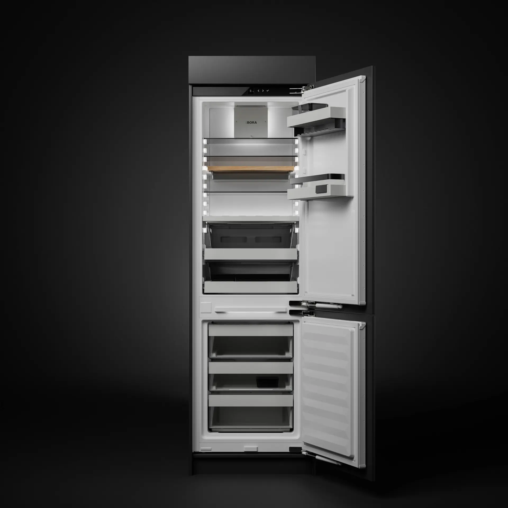 BORA Cool Combi koelvriescombinatie met gevulde koelkast en vriesladen