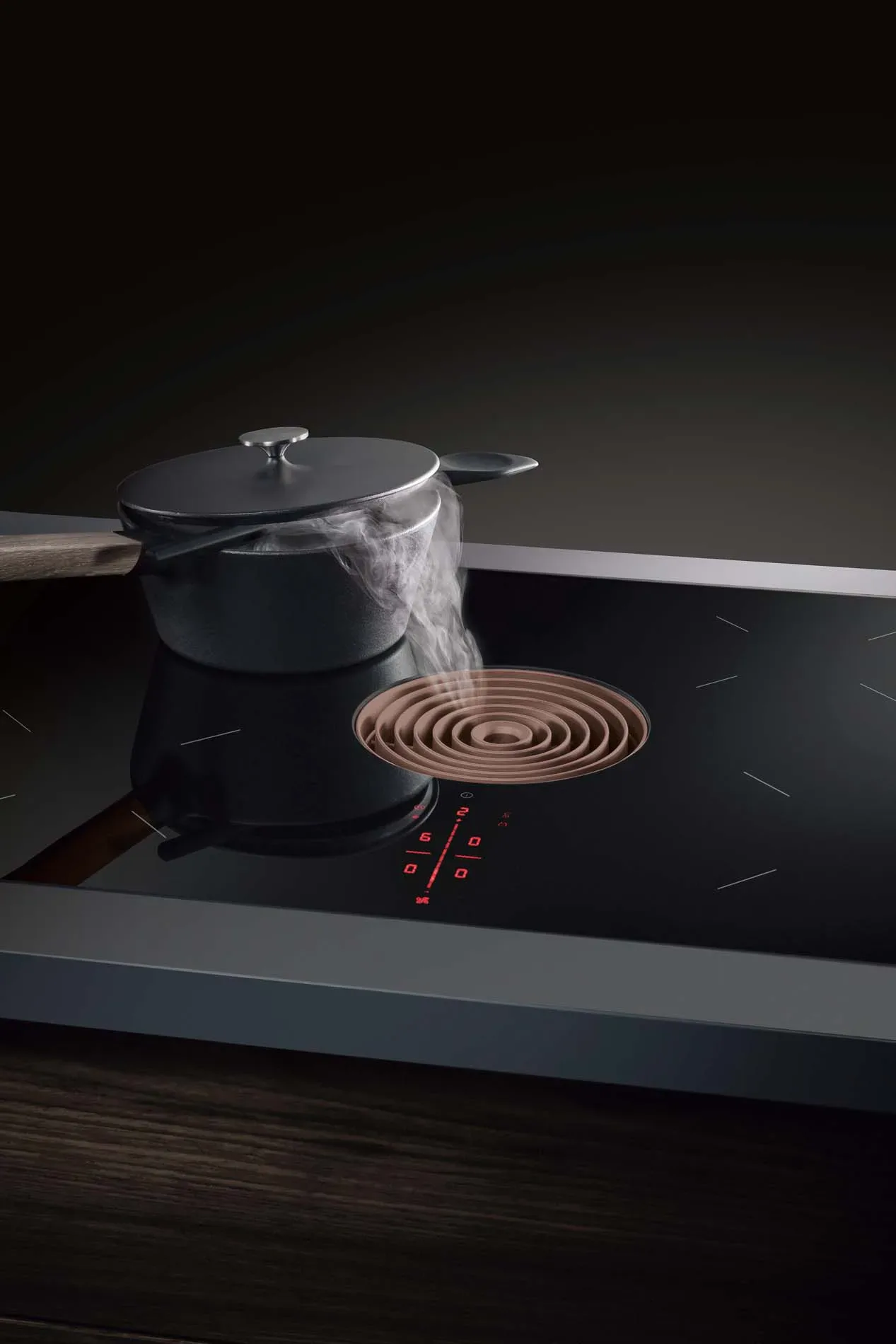 BORA Pure kookplaat met bronzen instroomsproeier
