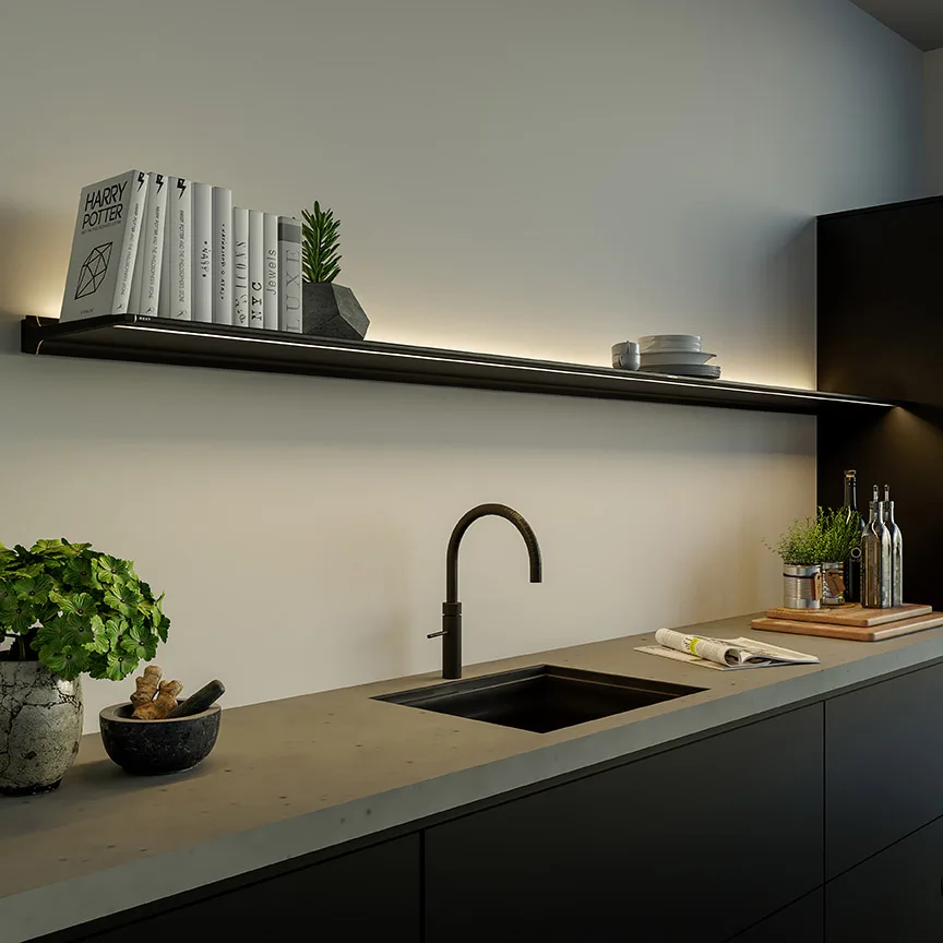 Novy verlichting Shelf wandplank met verlichting ASWA Keukens