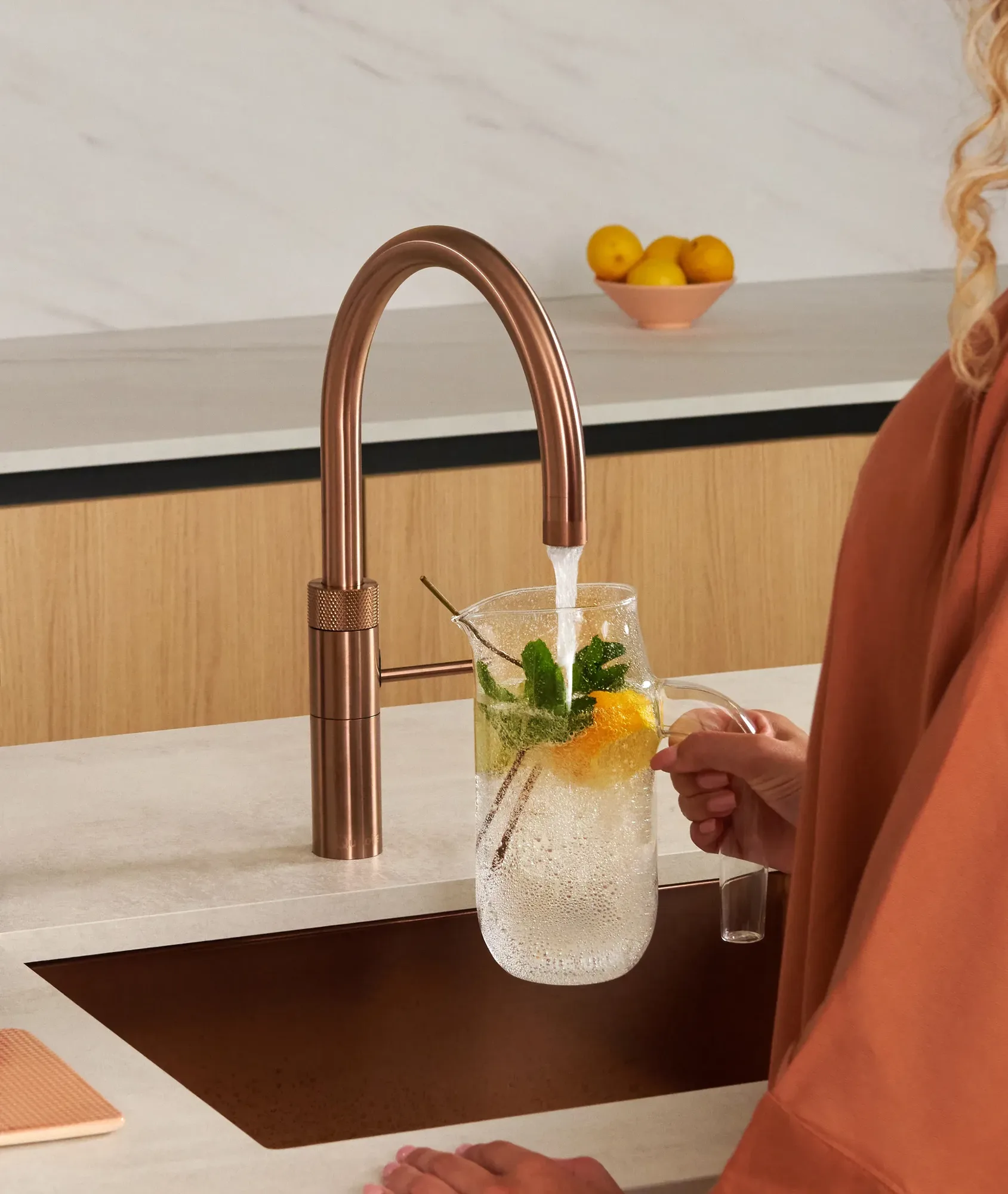 Quooker CUBE Fusion Round Rose Copper ASWA Keukens