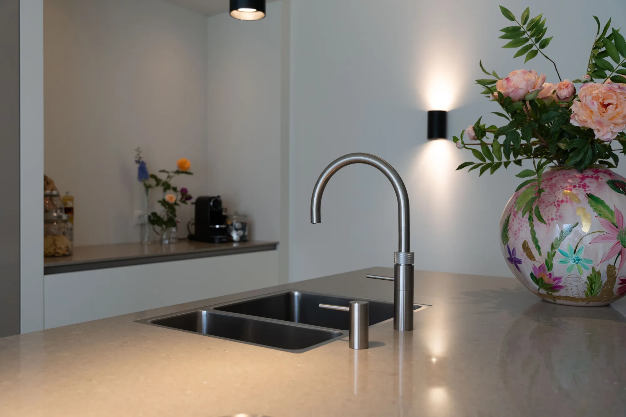 Quooker Fusion Round met Quooker Nordic zeepomp RVS ASWA Keukens