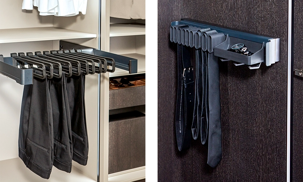 Pronorm platzsparende aufbewahrung krawattenhalter hosenauszug kleiderschrank