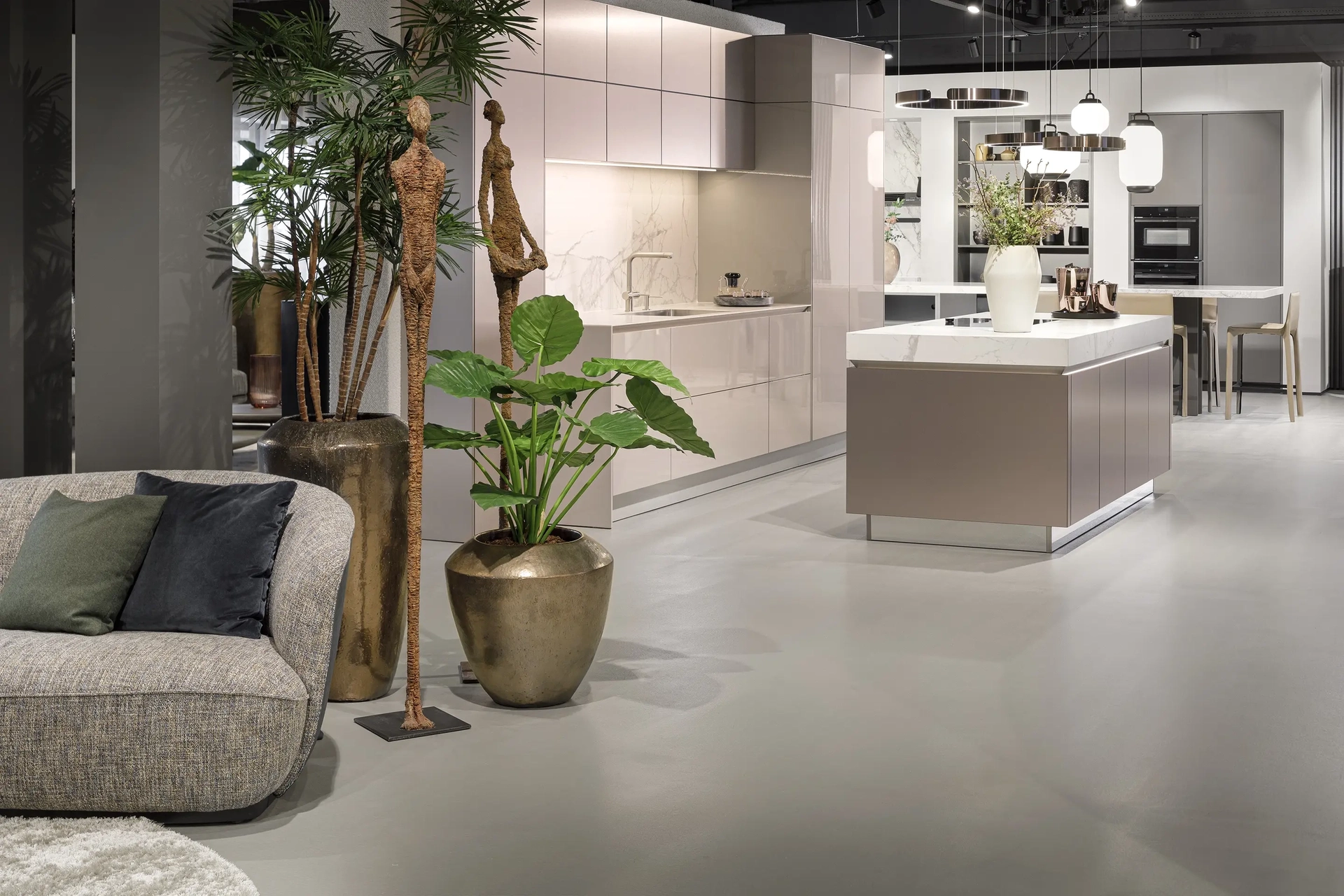 Luxe SieMatic keuken in de showroom van Amstelveen.