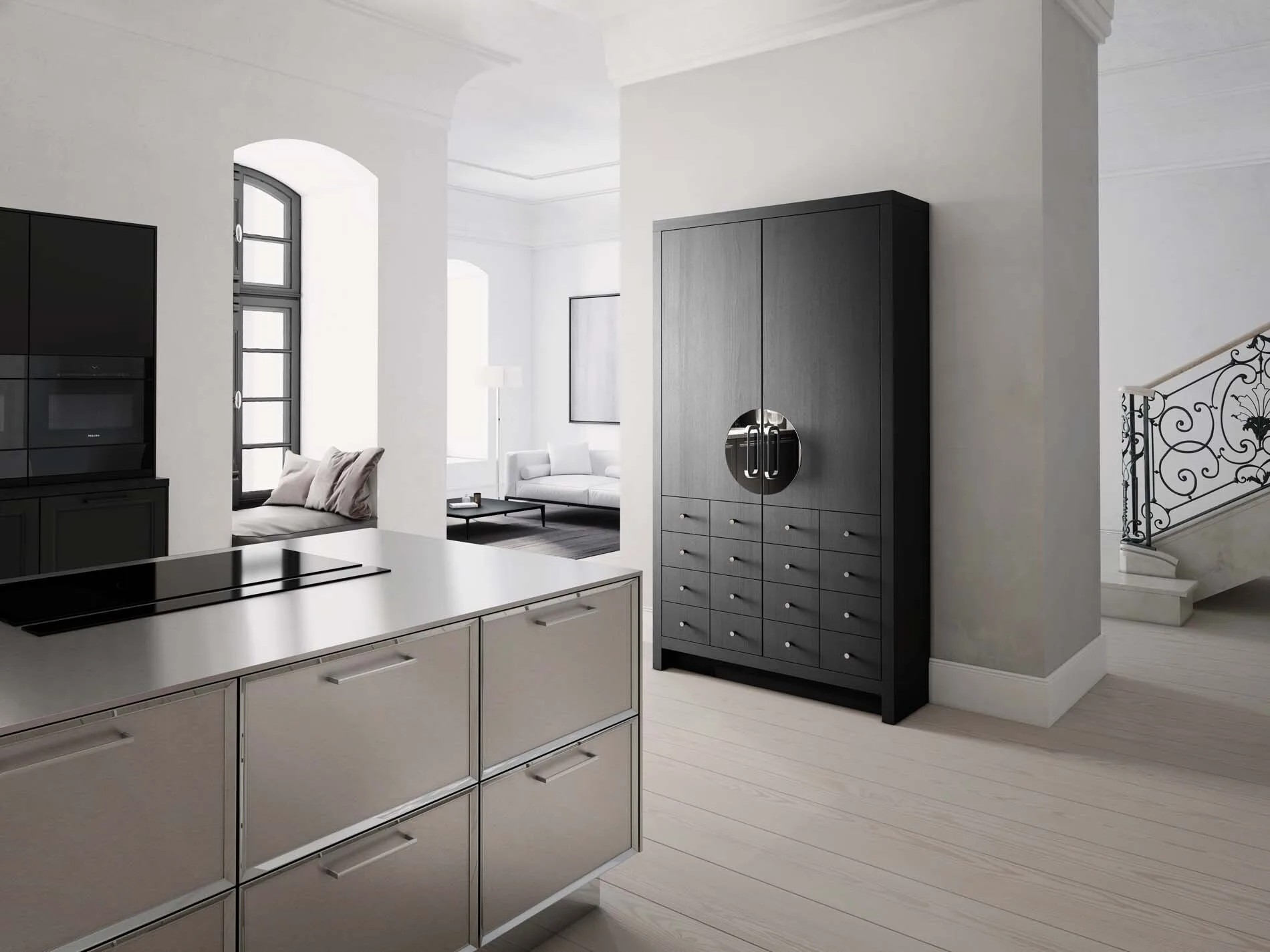 SieMatic Classic RVS front met kader en handgrepen, ASWA Keukens