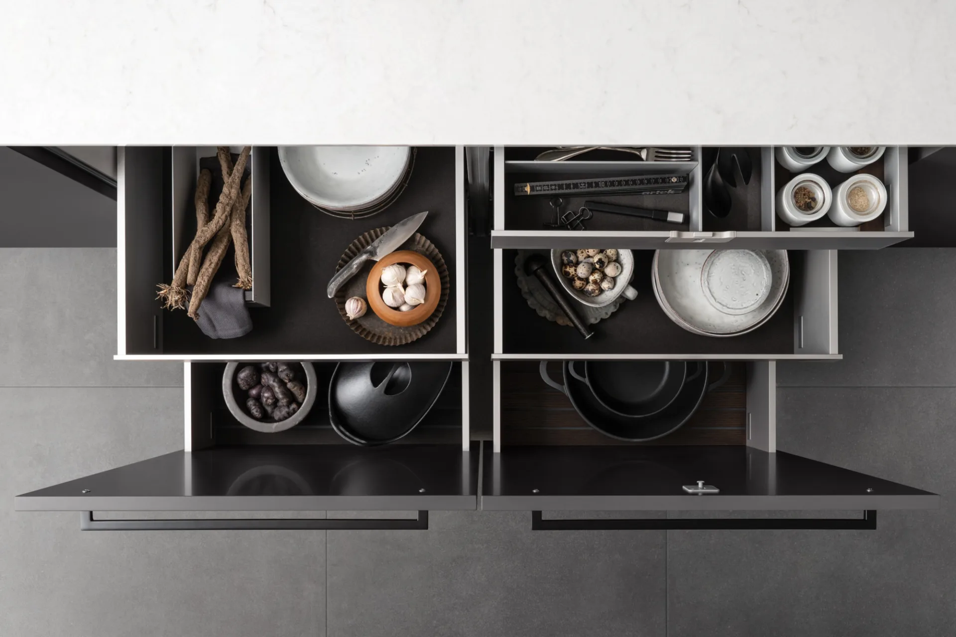 SieMatic MultiMatic lade indeling met keukenaccessoires