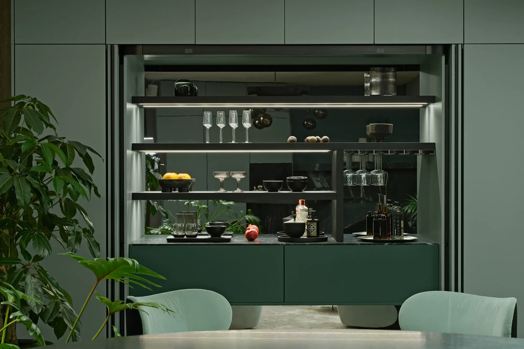 Groene Sie Matic Pure verborgen kast ASWA Keukens 3