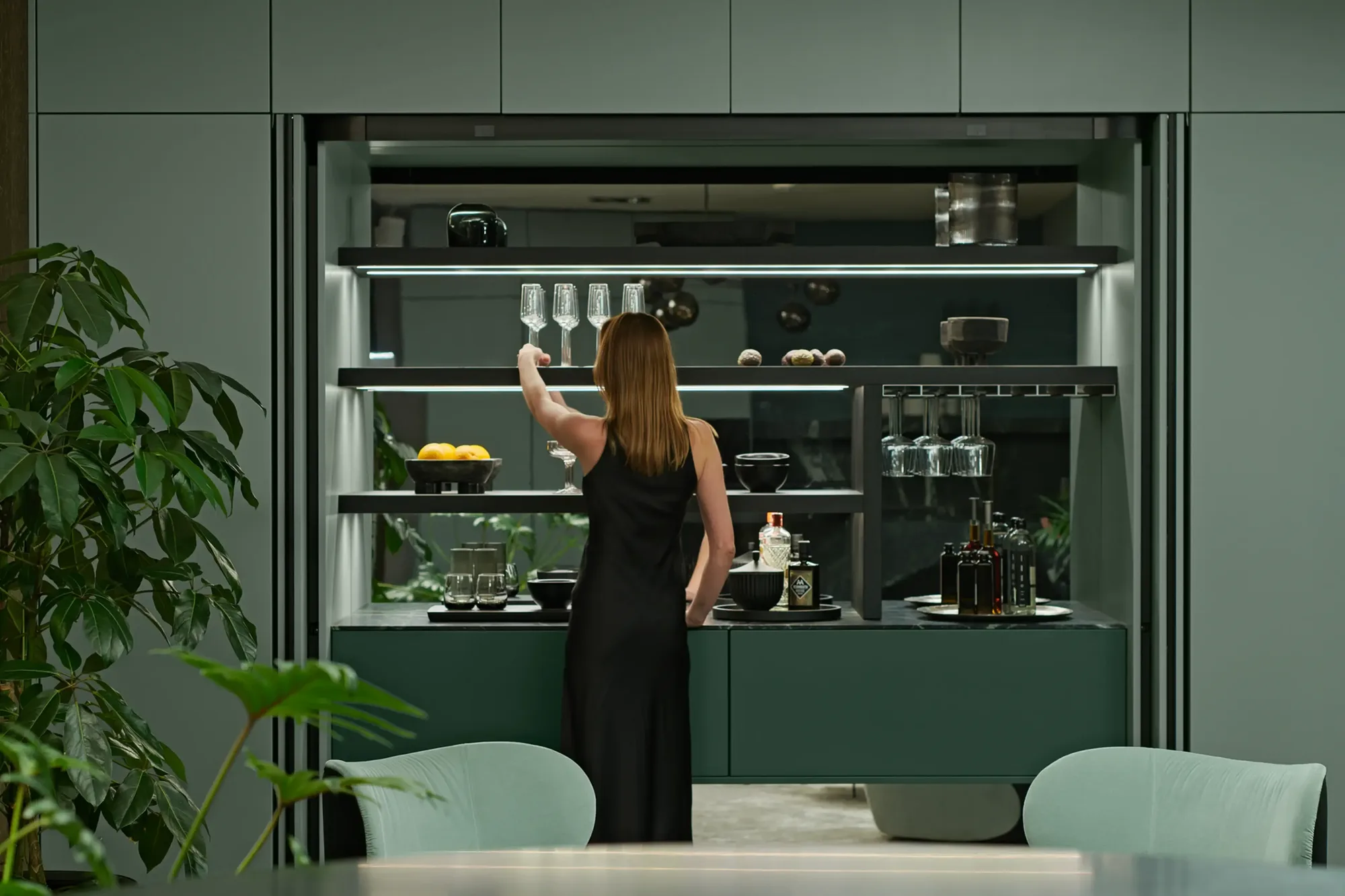 Groene Sie Matic Pure verborgen kast ASWA Keukens 4