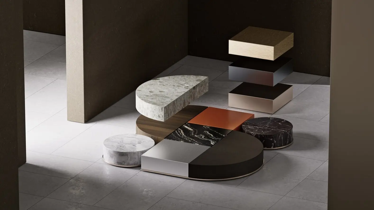 Materialen, kleuren en afwerkingen voor een SieMatic keuken in de showroom van SieMatic by ASWA Keukens Uden.