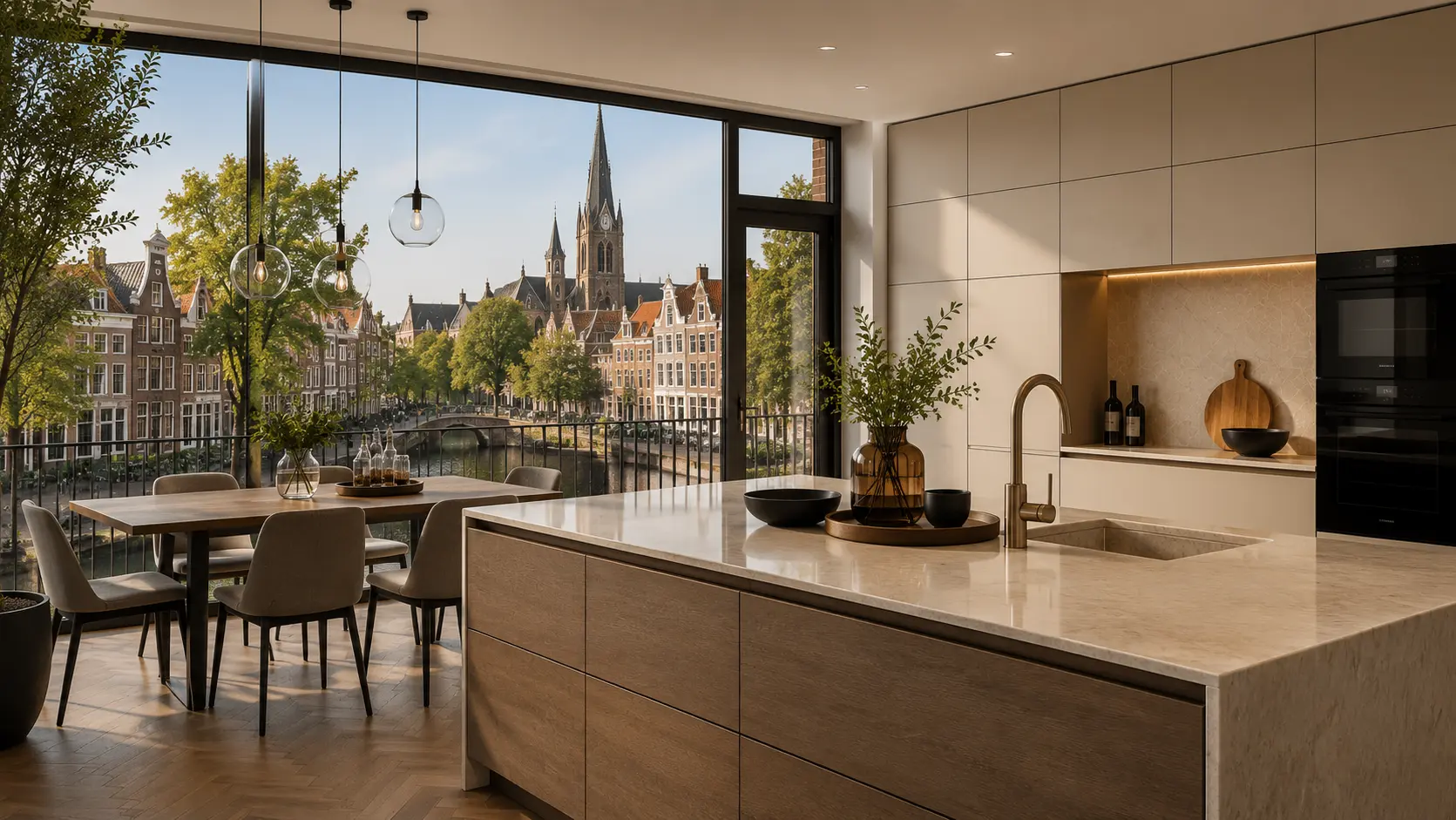 SieMatic kitchen with a view of Delft’s historic city center