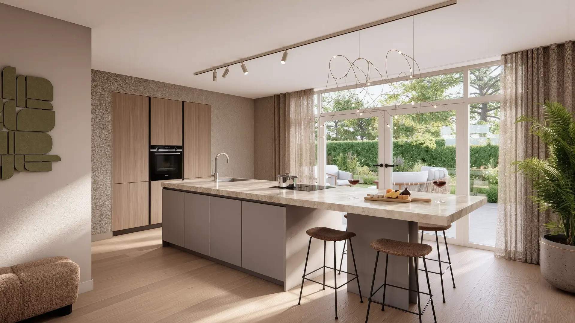 SieMatic leefkeuken met kookeiland en tafelbar vanaf €26.435