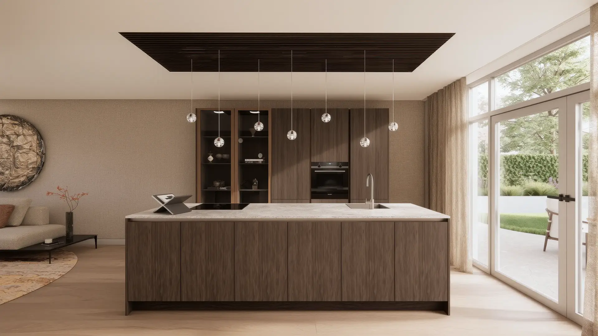 Luxe SieMatic keuken met kookeiland en vitrinekasten vanaf €37.420