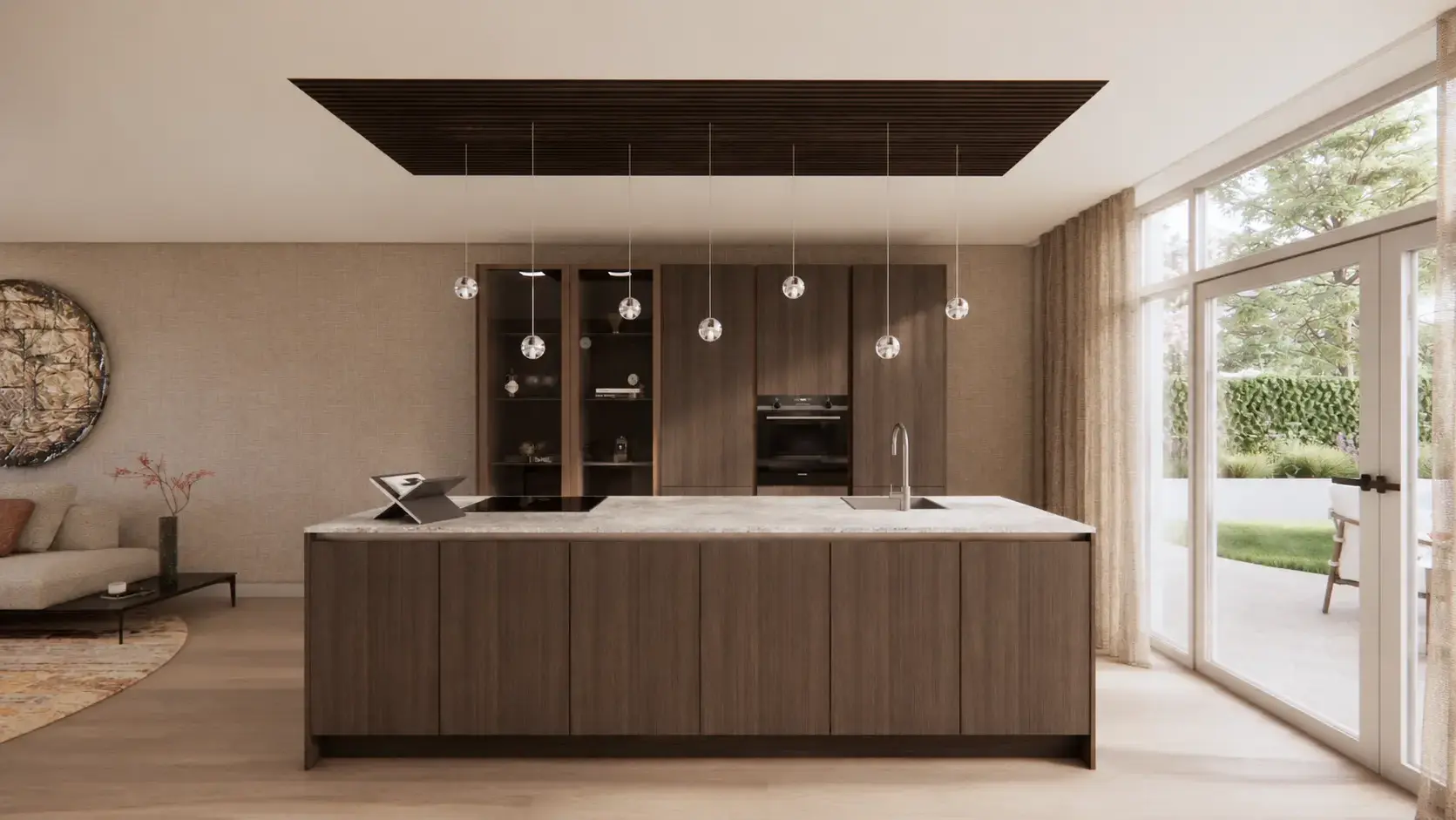 SieMatic design keuken met kookeiland en vitrinekasten vanaf €37.420