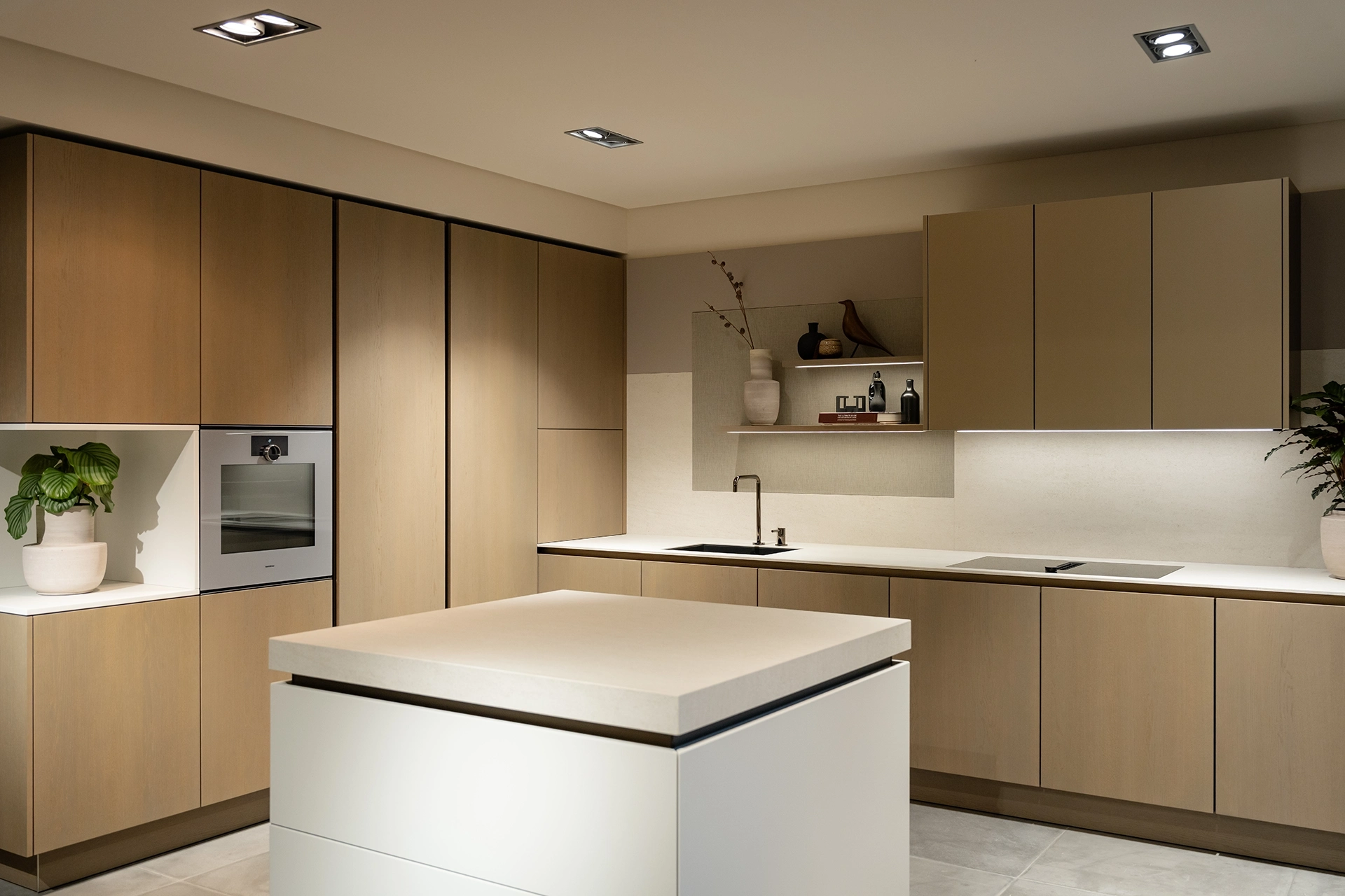 SieMatic PURE Japandi keuken inspiratie met lichte kleuren, natuurlijke materialen en minimalistisch design.