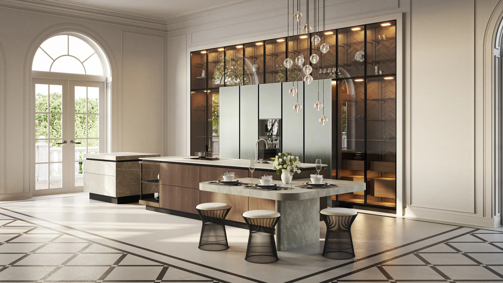 SieMatic Pure S2 kookeiland met ronde tafel
