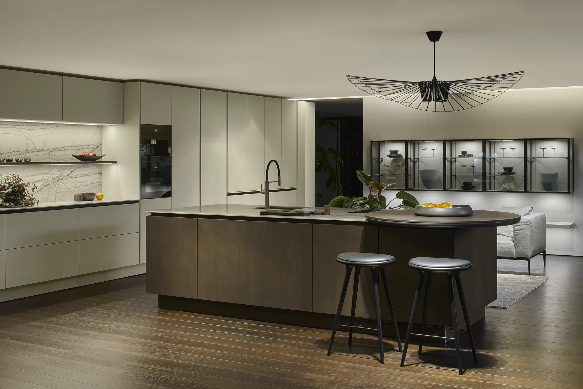 SieMatic Pure S2 kookeiland met ronde bar