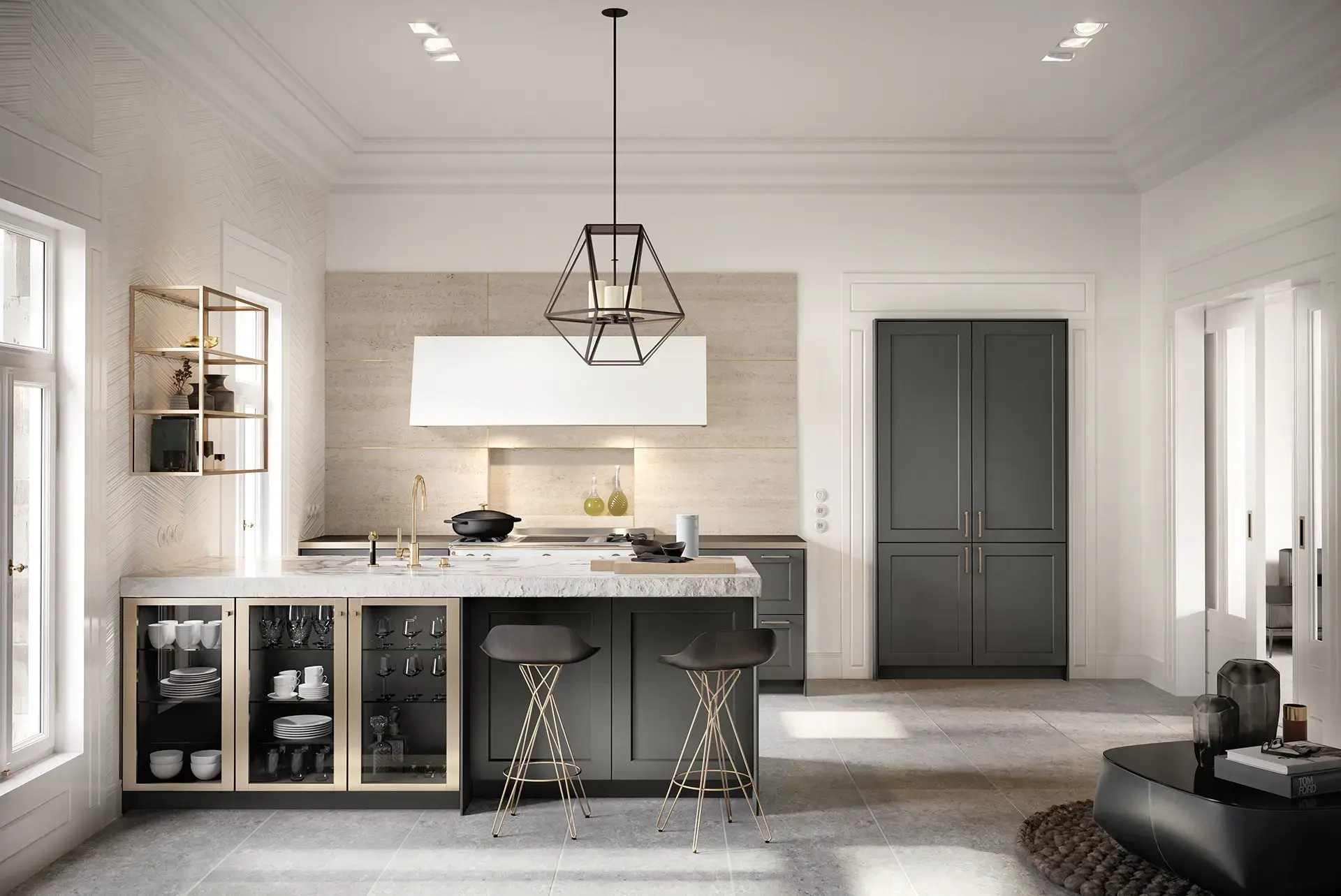 SieMatic SC/SE keuken met klassieke details, moderne vormgeving en kookeiland.